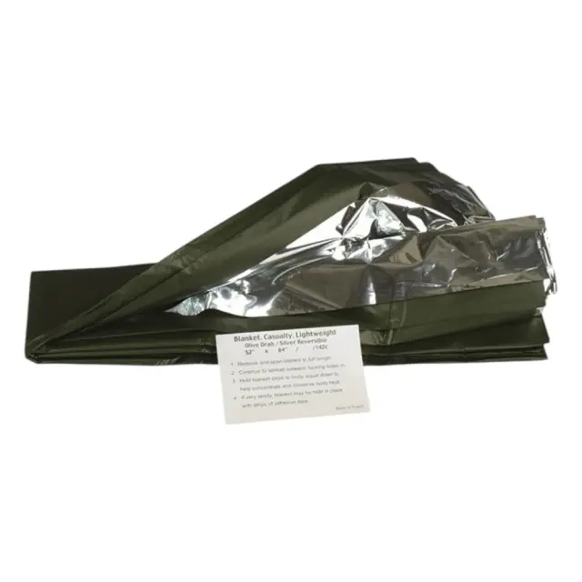 MIL-TEC SURVIVAL BLANKET SILVER/OLIVE-ΚΟΥΒΕΡΤΑ ΕΠΙΒΙΩΣΗΣ - 06-Χακί-Olive Green