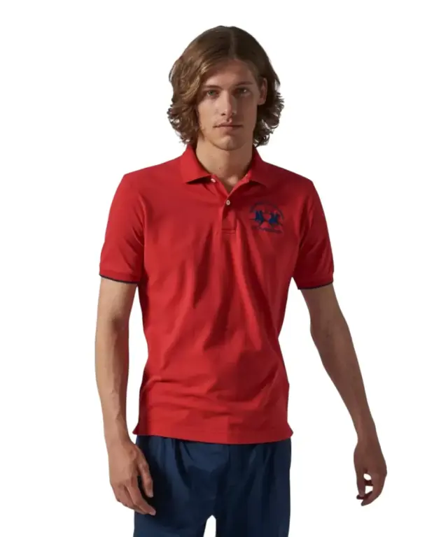 La Martina - Ανδρικό Κοντομάνικο Polo Regular Fit CCMP01-PK001-06008 Κόκκινο - L