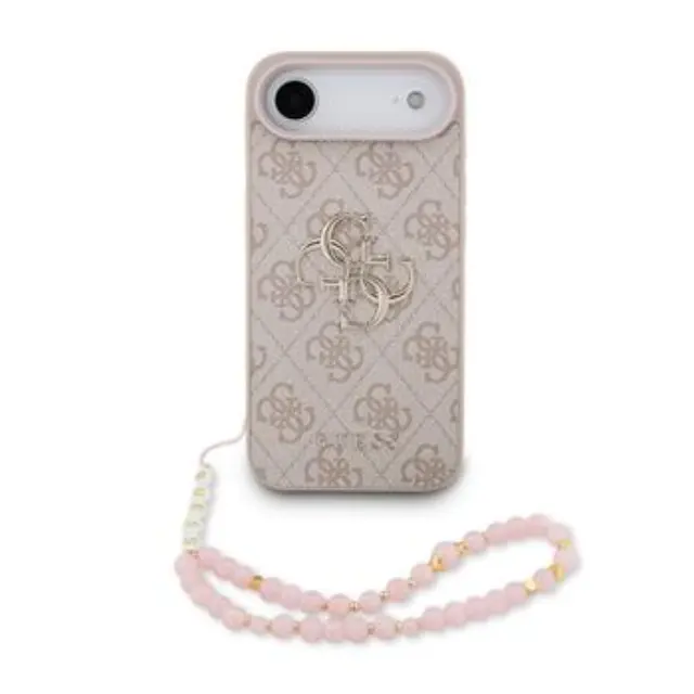 Guess PU 4G Metal Logo Strap Case for iPhone Air Pink