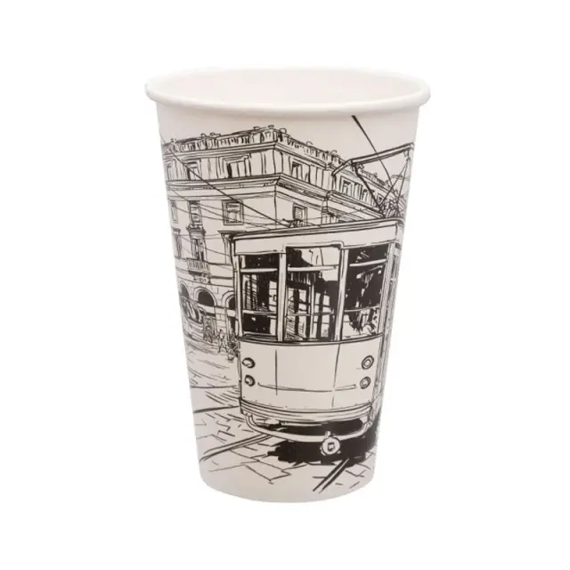 Χάρτινα ποτήρια CITY LIFE 12oz 300ml ΖΕΣΤΟΥ-ΚΡΥΟΥ - 50 τεμάχια