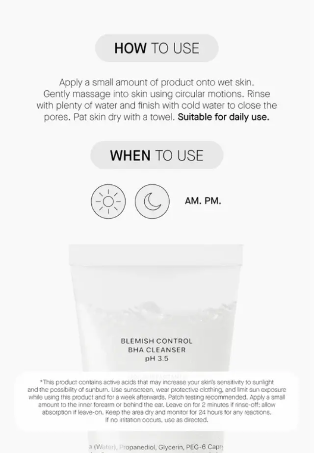Niche Beauty Lab - Transparent Lab - Blemish Control BHA Cleanser PH 3.5 - Καθαριστικό προσώπου για ακμή ενηλίκων 150ml 3