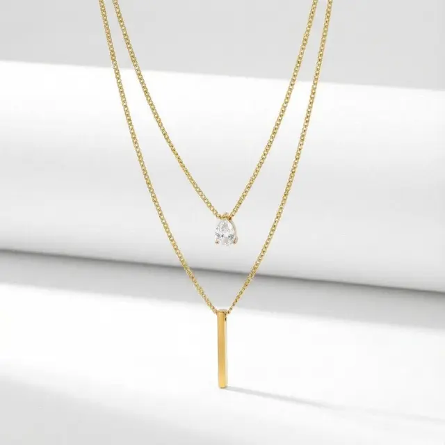 Golden Line Duo Necklace