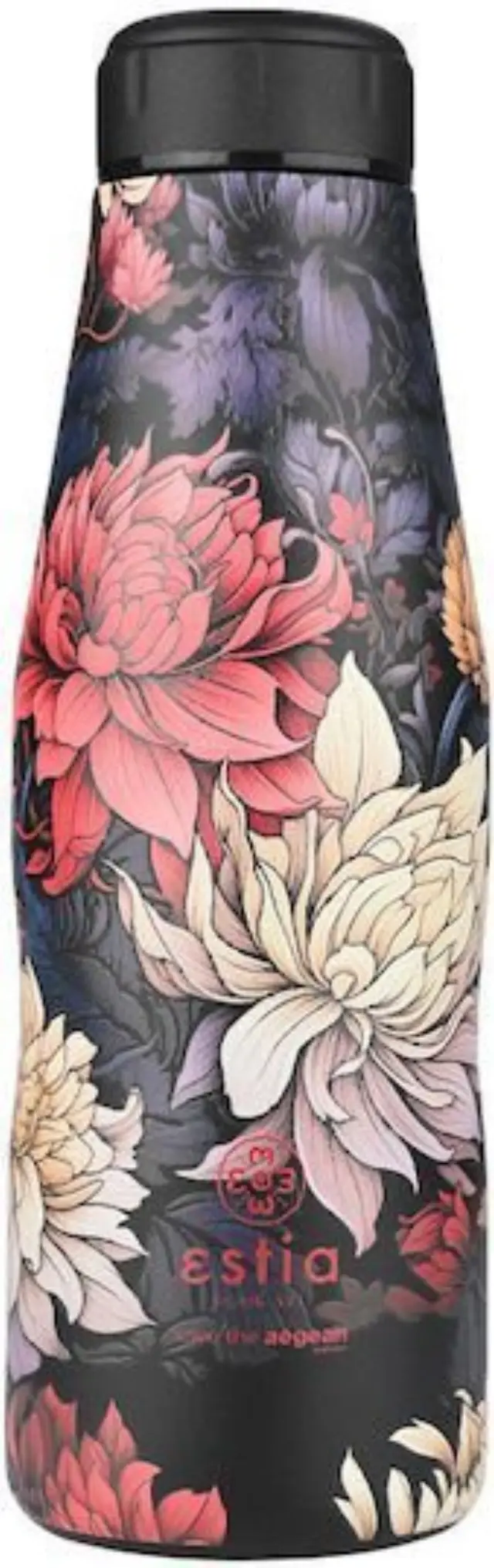 Estia Travel Flask Save the Aegean Μπουκάλι Θερμός Ανοξείδωτο BPA Free 500ml Midnight blossom