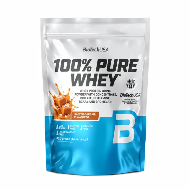 Biotech USA 100% Pure Whey Πρωτεΐνη Ορού Γάλακτος Χωρίς Γλουτένη με Γεύση Salted Caramel 400gr