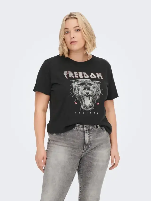Only - Γυναικείο T-shirt Miko με Στάμπα 15270245 Μαύρο