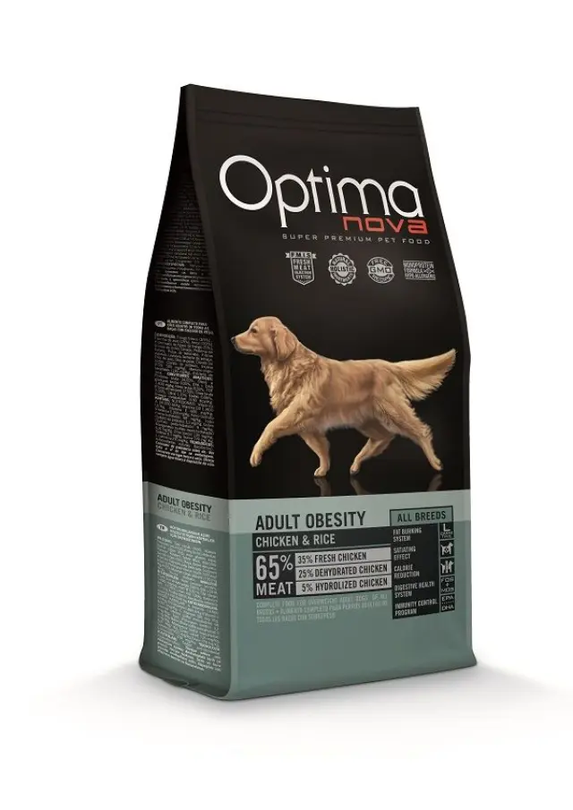 Optima Nova Adult Obesity Chicken & Rice Ξηρά Τροφή Σκύλου με Κοτόπουλο & Ρύζι 2kg 2