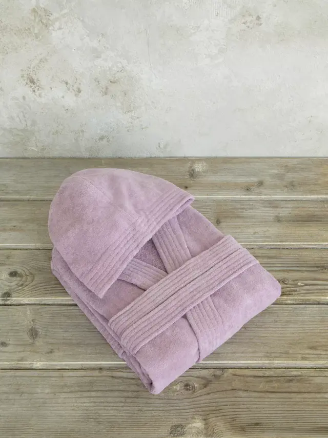 Μπουρνούζι με κουκούλα Zen - Pale Mauve Μωβ Medium