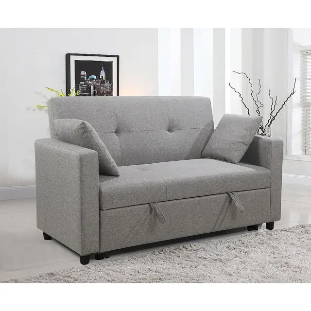 Καναπές Κρεβάτι IMOLA Γκρι Ανοιχτό Ύφασμα 154x100x93cm