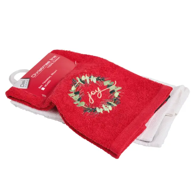 Πετσέτες Κουζίνας Σετ 2Τεμ 30x50 Christmas Das Home 0906 Red-White 100% βαμβακερό 2