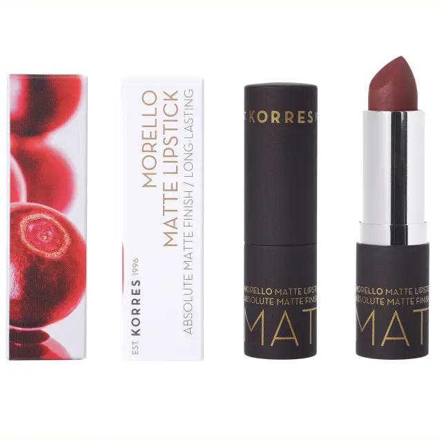 KORRES Morello Matte Lipstick Ματ Κραγιόν No 55 Burgundy Leather, 3,5g
