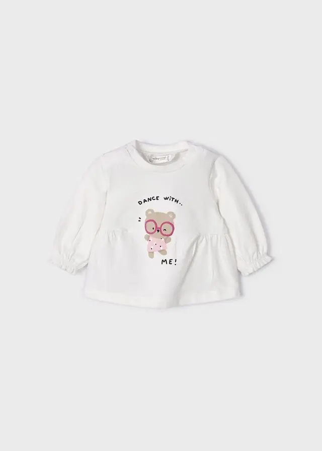 Mayoral New Born σετ 2 Μπλούζες Μακρυμάνικες Ecofriends Dance With Me Χρώμα 93 Ροζέ (12-02086-093) Ροζ - 4-6 μηνών 2