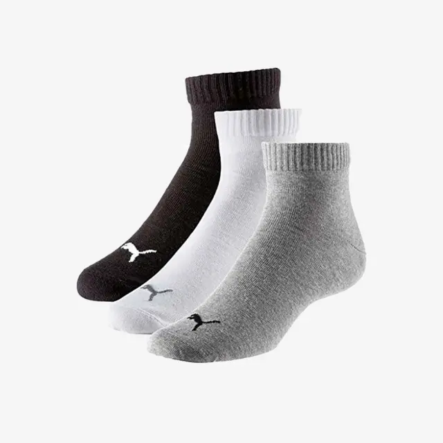 Puma Unisex PLA 3 Pairs Quarter 3/4 Dobotex Socks Μαύρο - Άσπρο - Γκρι 271080001-882 (Puma) - Small