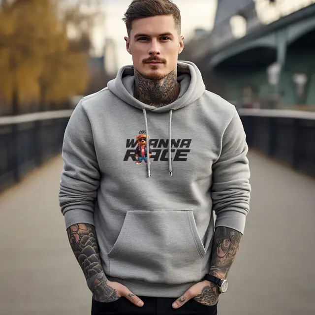 Φούτερ Noshame® Γκρί με τύπωμα Wanna Race - 512322 - XXL