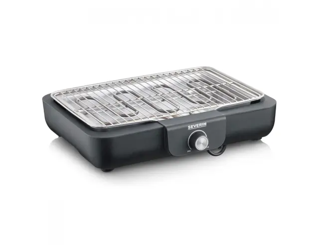 Ηλεκτρική Ψησταριά Σχάρας Severin PG8554 με ισχύ 2300W, ρυθμιζόμενο θερμοστάτη και επιφάνεια ψησίματος 37x25cm - Black8554