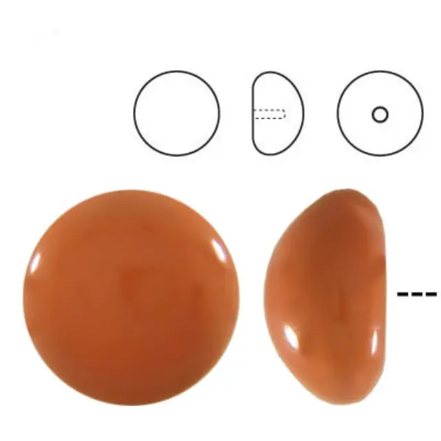 Swarovski 5817 Καμπουσόν Half Drilled Coral Pearl Ø8mm - 5τεμ