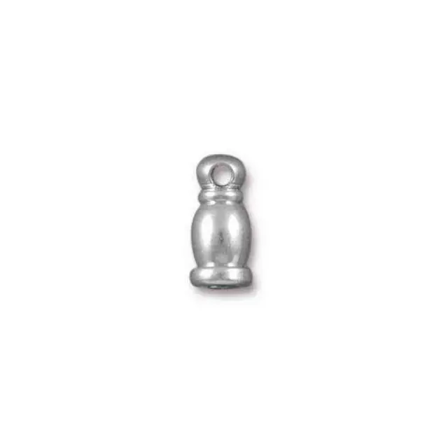 Ακροδέκτης - 10x4mm - Εσωτ.Διαμ. 2mm - Bright Rodium - 2τεμ