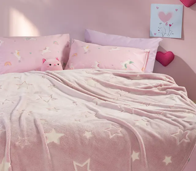 Παιδική Fleece Κουβέρτα Μονή 160Χ220 Nef-Nef Homeware Starlight Pink