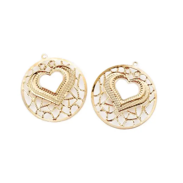 Μεταλλικό Διακοσμητικό Filigree Round 28x26x0.5mm - Golden - 20τεμ