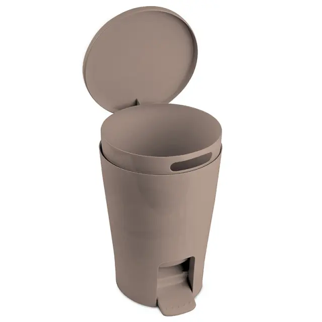 Χαρτοδοχείο Μπάνιου Πλαστικό Καφέ 5lt Diabolo 19x27cm