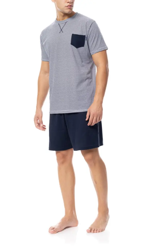 Πυτζάμα κοντομάνικη V-neck S-M549 SEA STRIPE by Ulisse 2