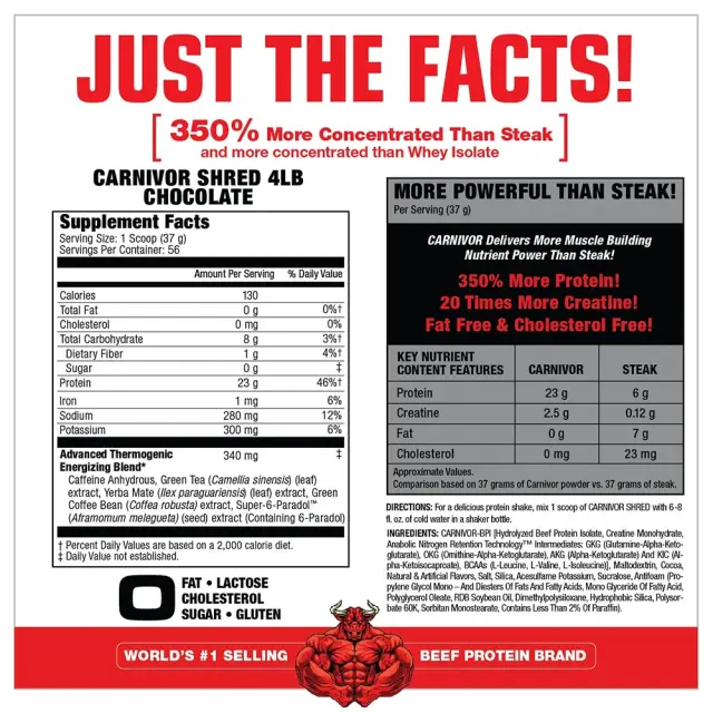 MuscleMeds Carnivor Shred 100% Beef Protein + Fat Burn Vanilla Caramel, 56 Servings 2