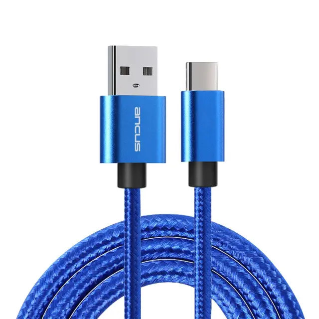Καλώδιο Σύνδεσης και Φόρτισης Ancus Flow Plus E54 USB σε USB-C 2.0A και Braided Καλώδιο Μπλε 1m Με 5 Χρονια Εγγύηση 2
