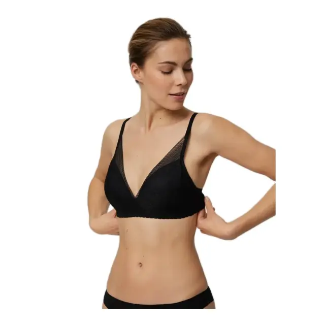 Ysabel Mora Γυναικείο Σουτιέν Push-up Δαντέλα Επένδυση, Χρώμα Μαύρο