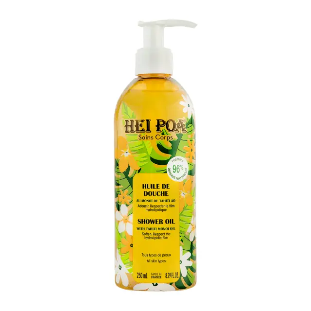 Hei Poa Shower Oil With Tahiti Monoi Oil Λάδι για Ντους με Monoi, 250ml