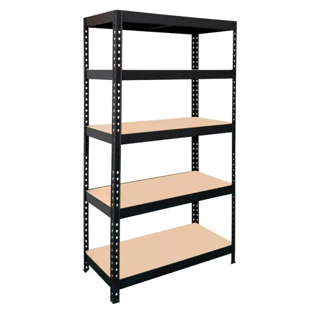 ΡΑΦΙΕΡΑ ΜΕΤΑΛΛΙΚΗ 90x40x180cm ΜΑΥΡΗ 210kg 5 ΡΑΦΙΑ MDF 610425