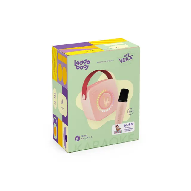 Kiddoboo KidsVoice JUNIOR mini Karaoke Speaker & Mic Pink + NikoletaTV (KBT3NTPNK)
