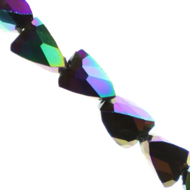 Χάντρα Γυάλινη Πρισματική Triangle Full Rainbow Colorful 8x6x6mm - 76τεμ