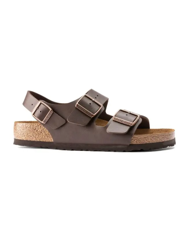 Birkenstock Πέδιλα Unisex Birko-Flor(ανθεκτικό υλικό της Birkenstock-επιτρέπει την επαφή με το νερό) Καφέ BIR/MILANO 034701 D/BROWN 3
