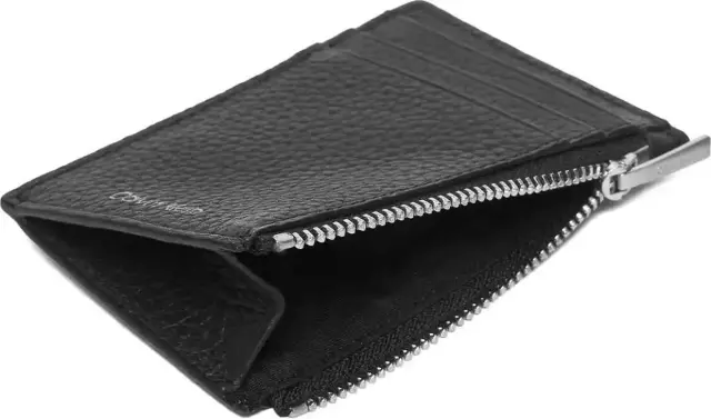 Calvin Klein Unisex Μικρή Θήκη Καρτών Foil Emboss N/S Zip Card Case Μαύρη 3