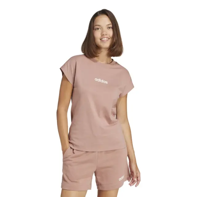 adidas Essentials Linear T-Shirt (JG8664-Salmon) - Σομόν - XS