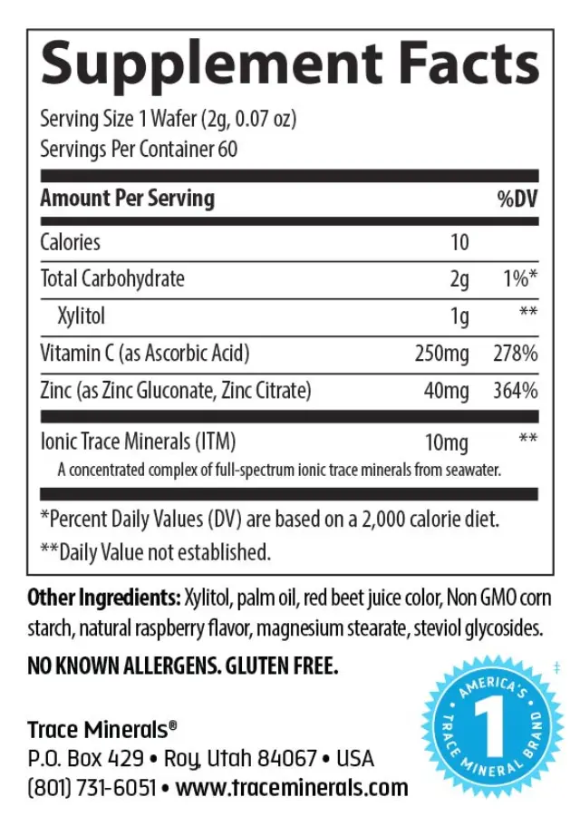 Trace Minerals Zinc + Vitamin C Chewable 2