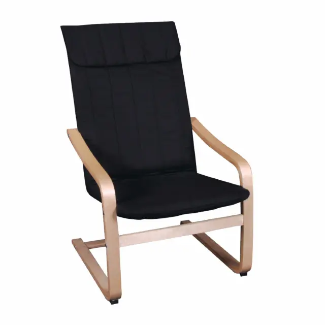 Πολυθρόνα HAMILTON Bentwood Σημύδα/Ύφασμα Μαύρο 59x80x93cm