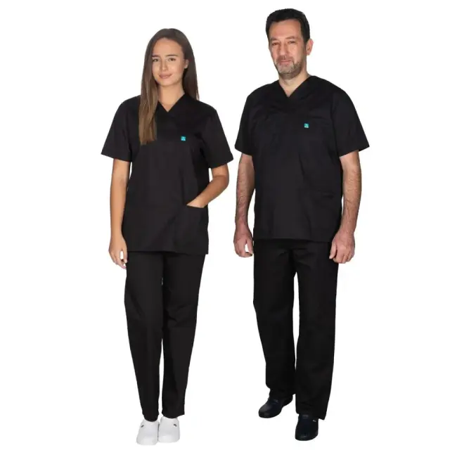 Ιατρική Στολή Unisex – Μαύρο XXS-8XL - XL
