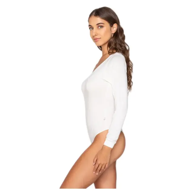 Luna Γυναικείο Κορμάκι String Μακρύ Μανίκι Micro Touch Comfort, Χρώμα Ιβουάρ 3