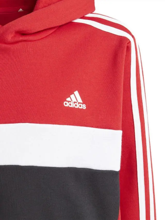 Adidas Fleece Hoodie Black/Red IJ8731 - 9-10 2