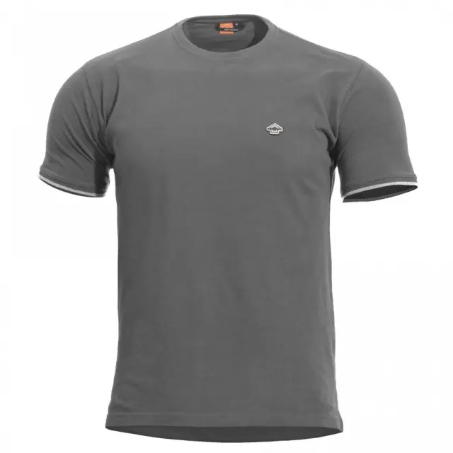Pentagon Levantes Crewneck Stripes Shirt-Μπλουζάκι 100% Βαμβακερό για Υπηρεσιακή-Καθημερινή Χρήση - 08WG-Wolf Grey-Γκρί Ανοιχτό
