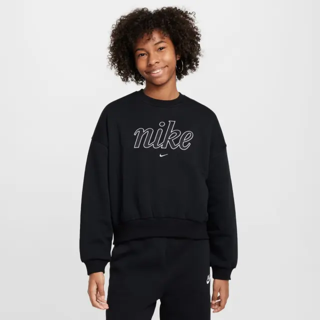 Nike Sportswear Fleece ΠΑΙΔΙΚΗ ΜΠΛΟΥΖΑ (FZ5566-010) - Μαύρο - XL 13-15 ετών