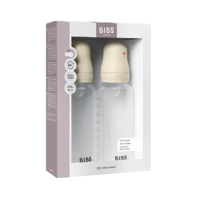 Bibs Σετ Πλαστικά Μπιμπερό 2Τμχ 270ml– Σιλικόνης Ivory