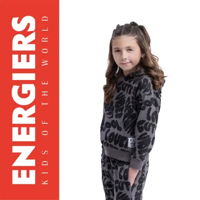 Energiers κορίτσι σετ φόρμα εμπριμέ σκούρο γκρι 16-126243-0