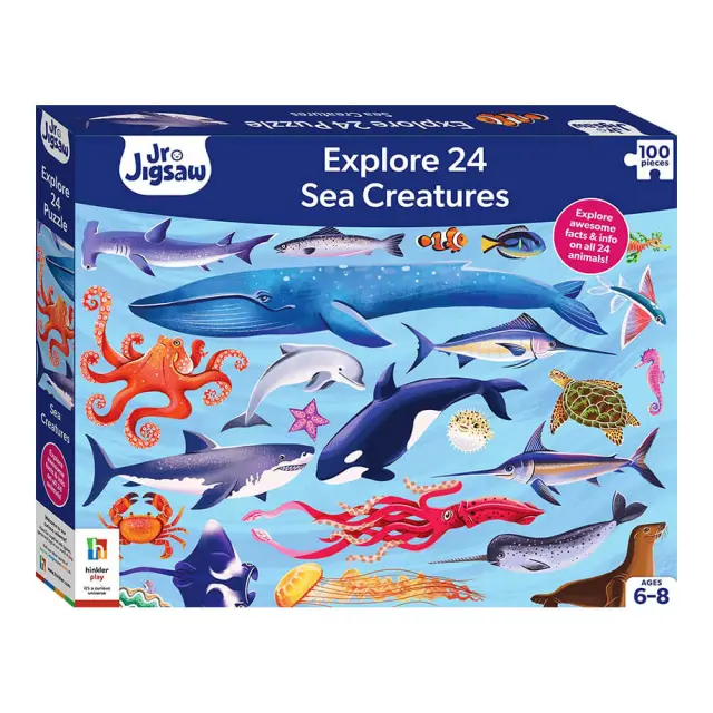 Παιδικό Παζλ 100τμχ Sea Creatures Hinkler