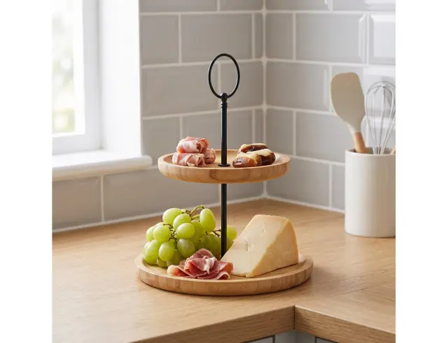 Γλυκιέρα Bamboo Excellent Houseware 170484110 2 επιπέδων 170484110