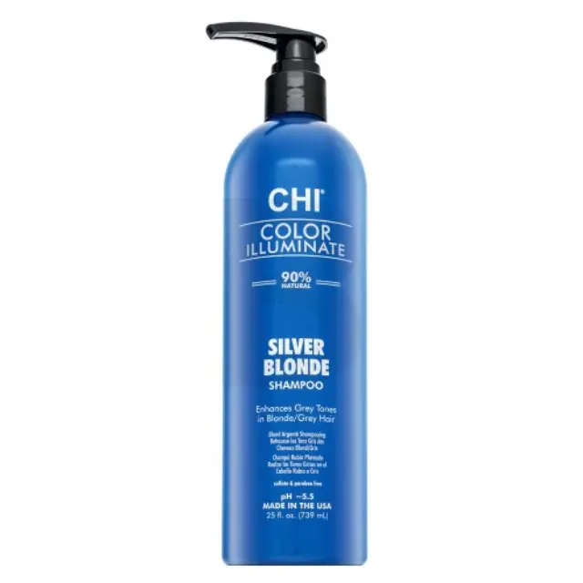 CHI Color Illuminate Silver Blonde Blue Shampoo tinting shampoo for platinum blonde and gray hair 739 ml