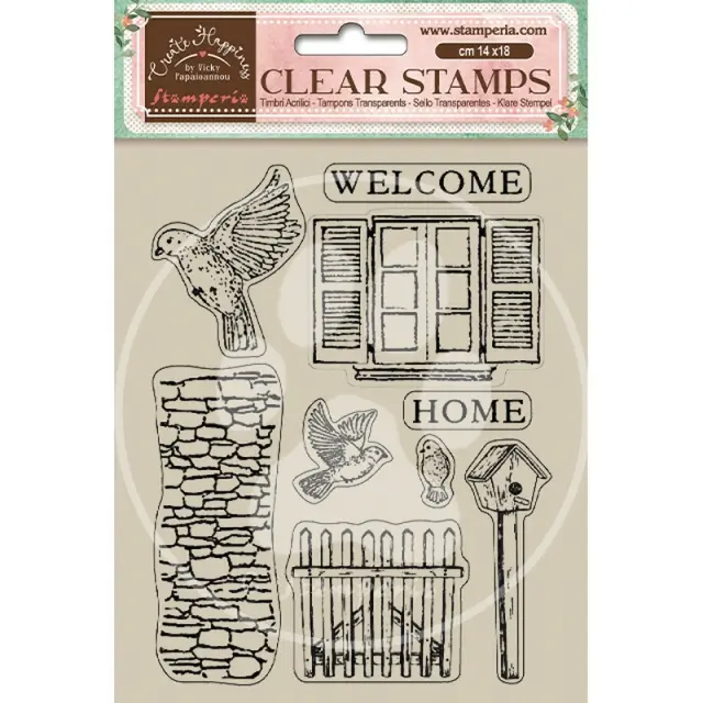 Σφραγίδα 14x18cm, Stamperia, Create Happiness - Welcome Home, Little Bird