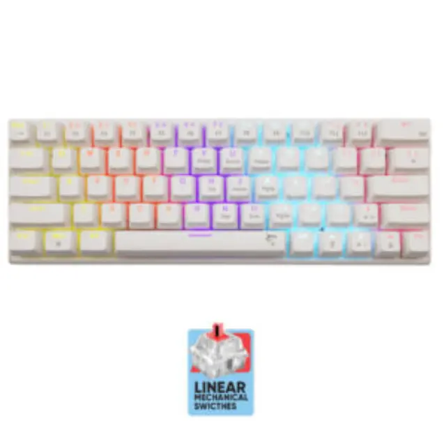 White Shark Wakizashi 2 Μηχανικό Gaming Πληκτρολόγιο 60% με Red Switches, RGB Φωτισμό, Anti-Ghosting + USB-C – Λευκό