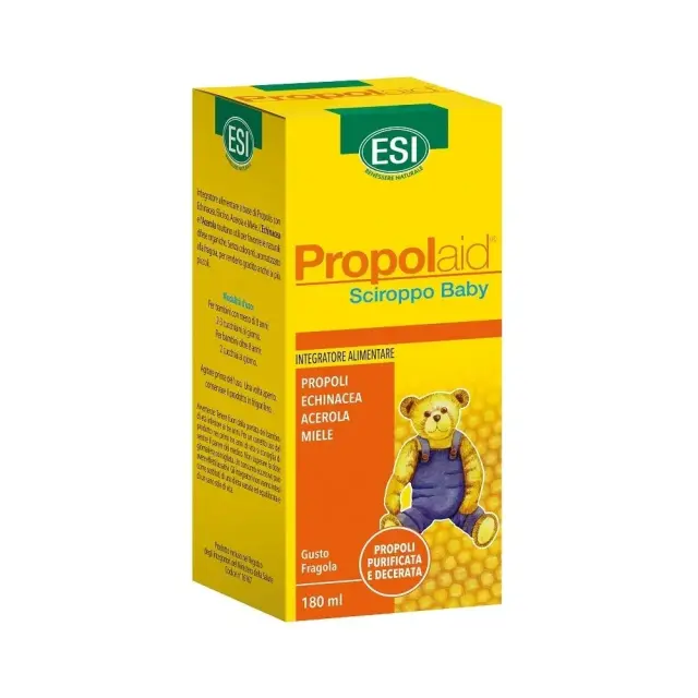 ESI Propolaid PropolBaby, Παιδικό Συμπλήρωμα Διατροφής για Βήχα & Πονόλαιμο με Άρωμα Φράουλας 180ml