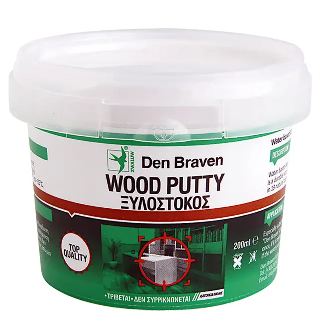 Ξυλόστοκος Νερού Μαύρο DEN BRAVEN WOOD-PUTTY 200g